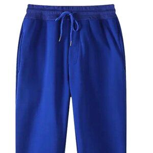 ROYAL BLUE SIZE MEDIUM SWEATPANTS 100% POLYESTER WASH AND WEAR. VERY SOFT.